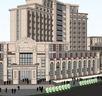 新古典酒店su模型