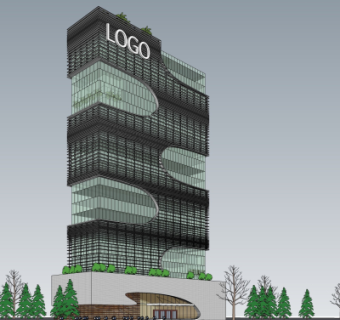 现代办公楼su模型