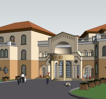 欧式幼儿园su模型