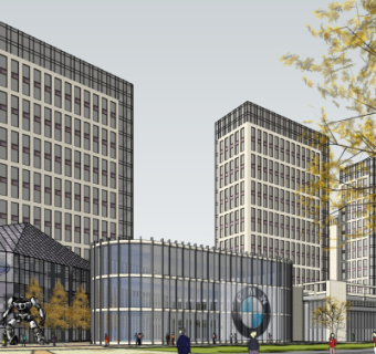 现代商业街su模型