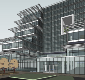 现代办公楼su模型