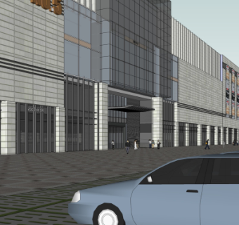 现代办公楼su模型