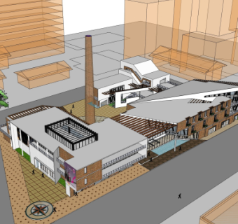 现代商业区规划su模型