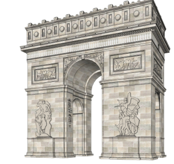 法式凯旋门su模型