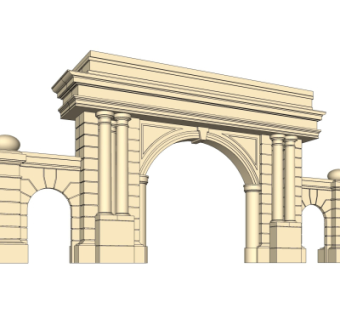 欧式古典小区入口免费su模型