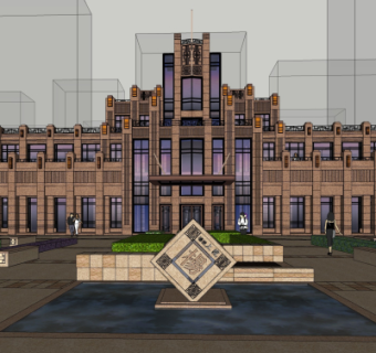 新古典办公楼su模型