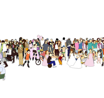 现代2d人物组件su模型