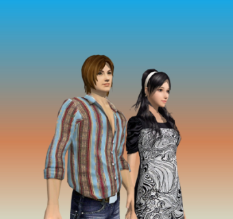 现代人物组合su模型