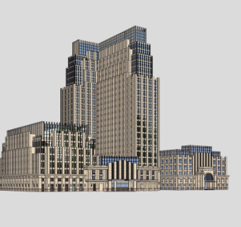 新古典办公楼su模型