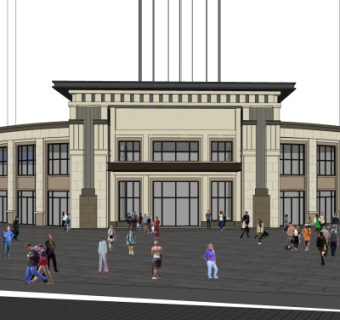 新古典沿街商业建筑su模型