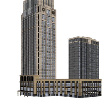 新古典高层办公楼su模型