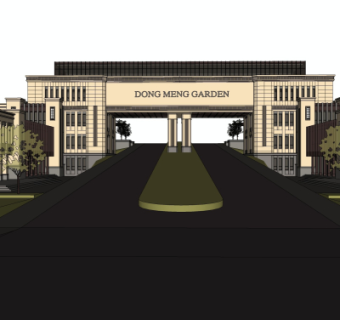 新古典商业街su模型