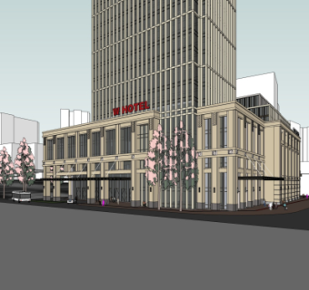 新古典酒店su模型