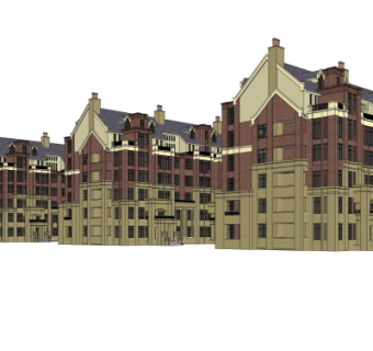 新古典高层公寓楼su模型