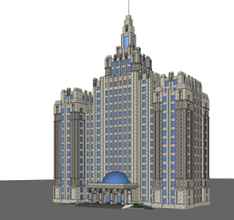 新古典酒店su模型