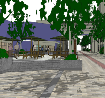 欧式街道景观su模型