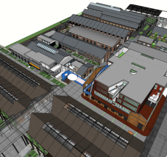现代工业区规划su模型