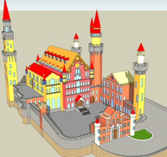 欧式幼儿园su模型