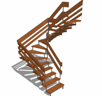 现代楼梯su模型