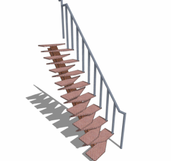 现代金属楼梯su模型