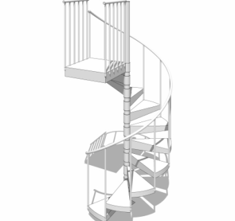 现代旋转楼梯su模型
