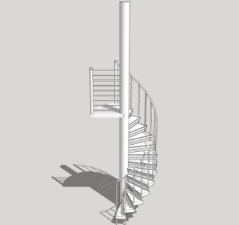 现代旋转楼梯su模型