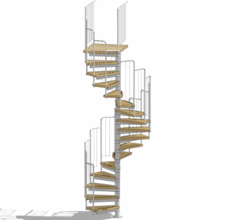 现代旋转楼梯su模型