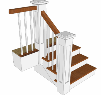 现代楼梯su模型