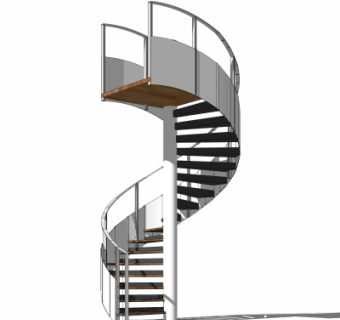 现代旋转楼梯su模型