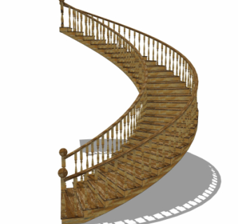 简欧楼梯su模型