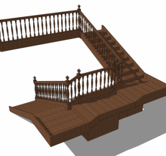 现代楼梯su模型