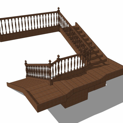 现代楼梯su模型