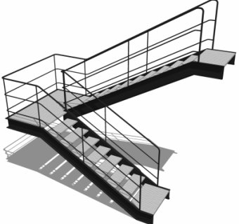 现代楼梯su模型