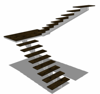 现代楼梯su模型