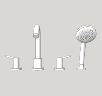 现代水龙头花洒su模型