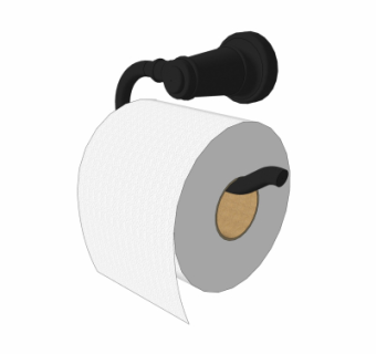 现代卫生间纸巾盒su模型