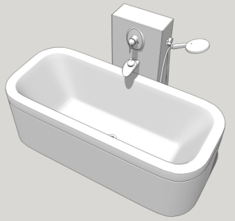 现代浴缸su模型