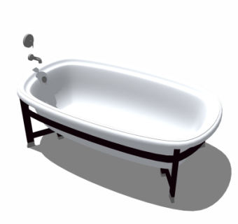 现代浴缸su模型