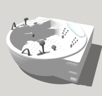 现代浴缸su模型