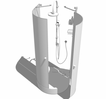 现代淋浴间su模型