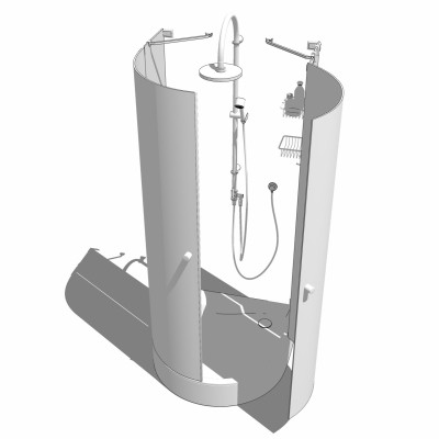 现代淋浴间su模型