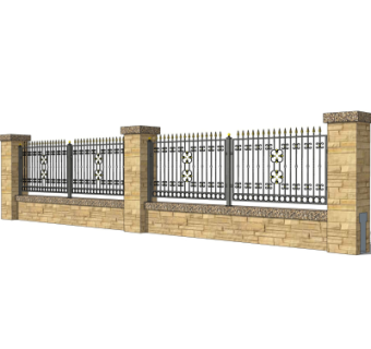 现代围墙护栏su模型