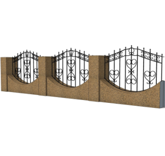 简欧围墙护栏su模型