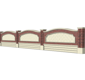 现代围墙护栏su模型