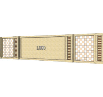 现代围墙护栏su模型