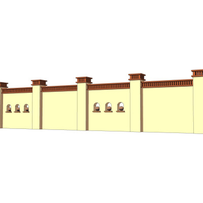 现代围墙护栏su模型