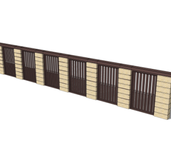 现代围墙护栏su模型