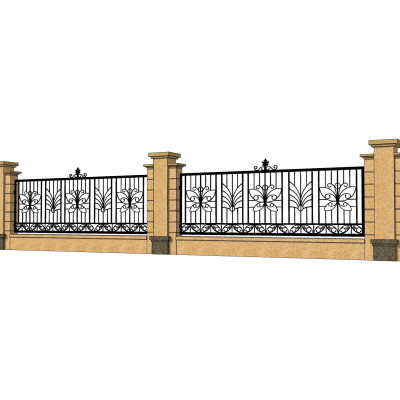 现代围墙护栏su模型