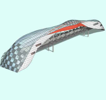 现代过街天桥免费su模型