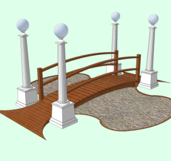 现代木桥免费su模型